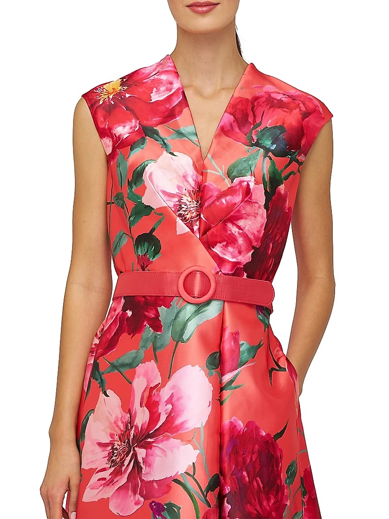 Rosemund Floral Mikado Midi-Dress