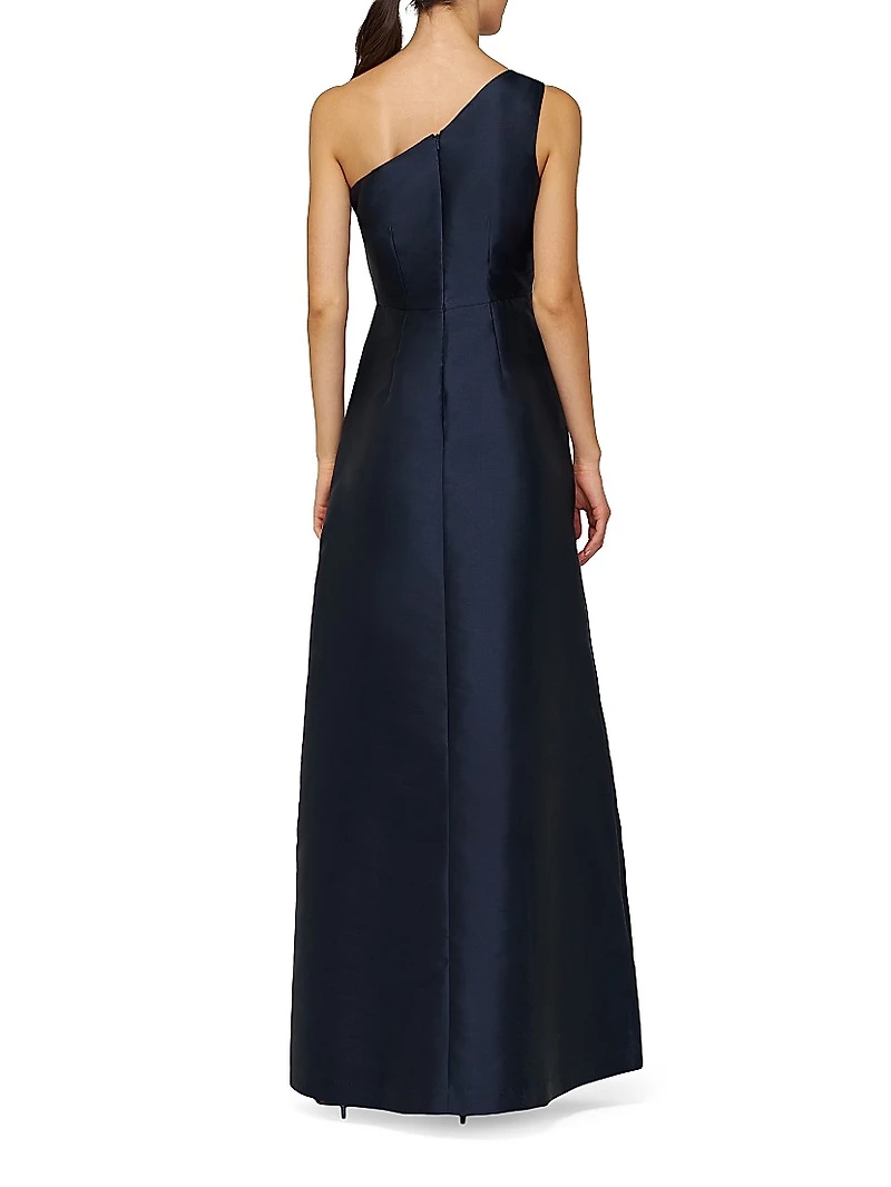 Giada Embellished One-Shoulder A-Line Gown