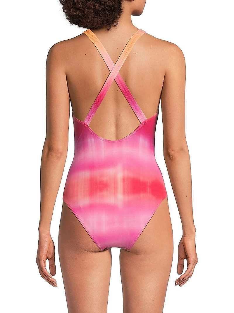 Star Shibori Print One-Piece Swimsuit