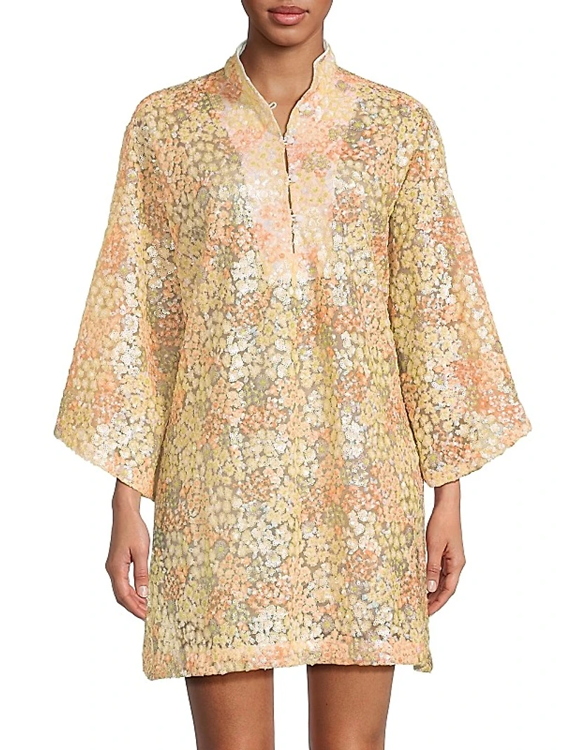 Cluster Sequin Mini Caftan