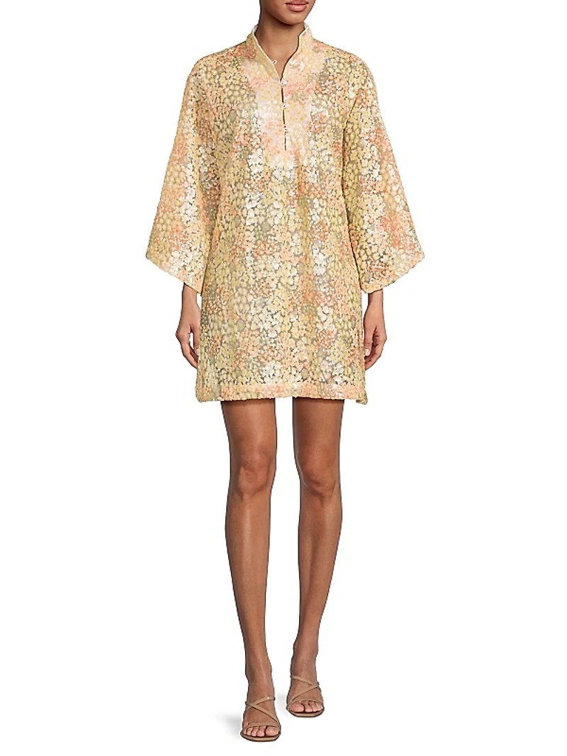 Cluster Sequin Mini Caftan