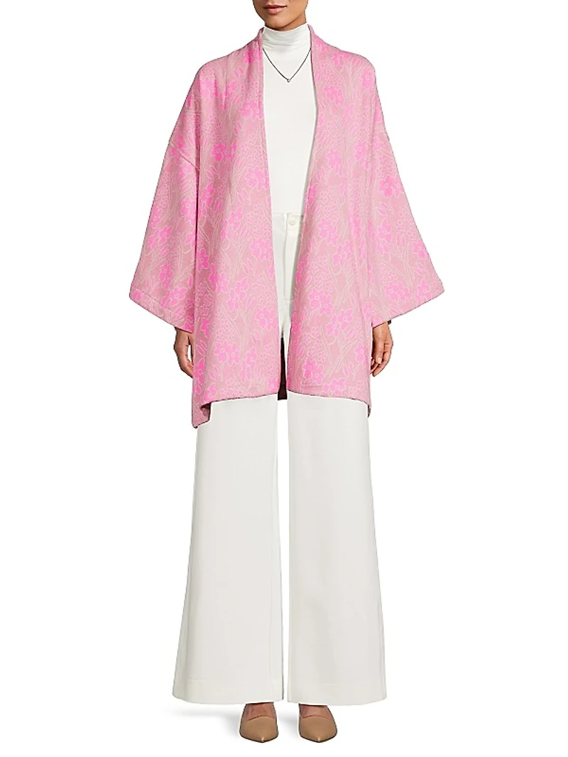 Floral Jacquard Mini Duster