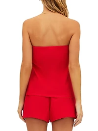 Celeste Cotton-Linen Strapless Top