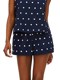 Birkley Polka Dot Cotton-Linen Shorts