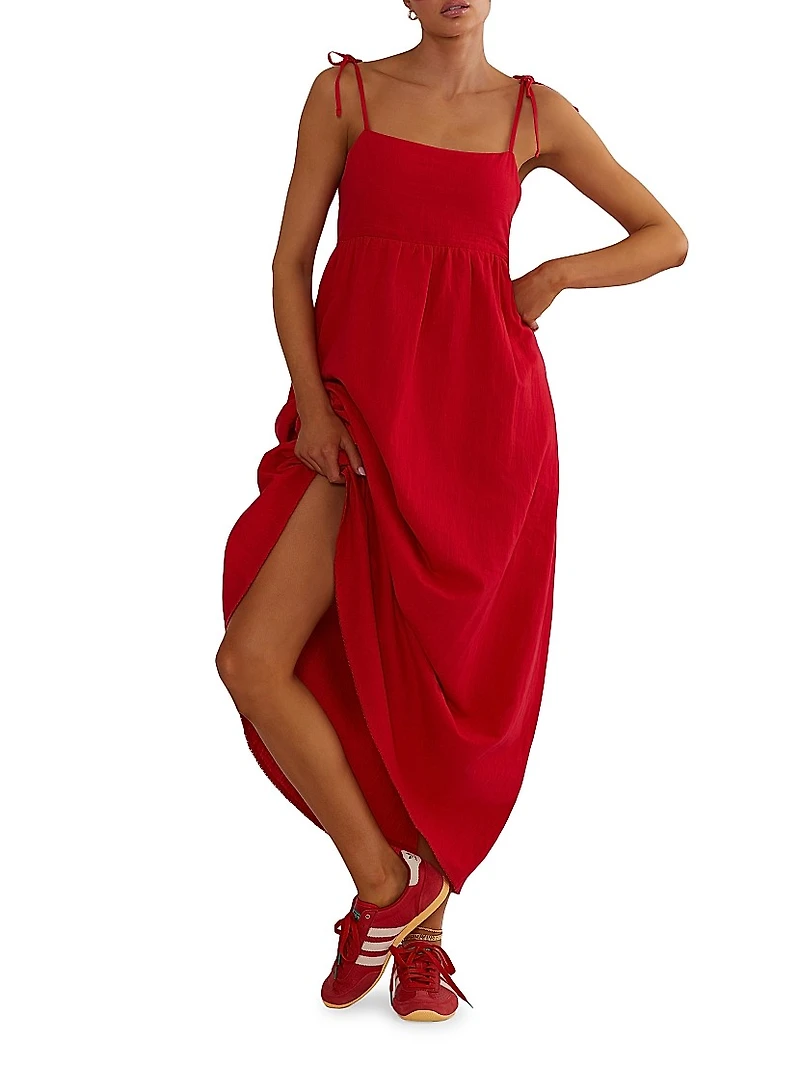 Valory Cotton-Linen Maxi Dress