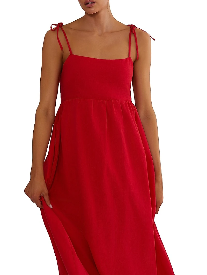 Valory Cotton-Linen Maxi Dress