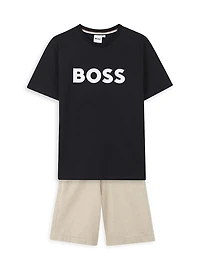 Little Boy's & Logo Crewneck T-Shirt