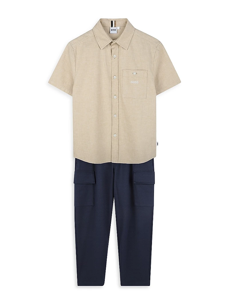 Little Boy's & Straight-Leg Cargo Trousers