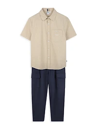 Little Boy's & Straight-Leg Cargo Trousers