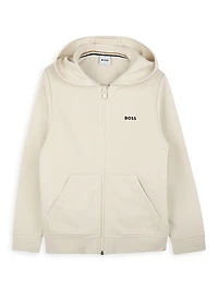 Little Boy's & Logo Zip-Up Hoodie