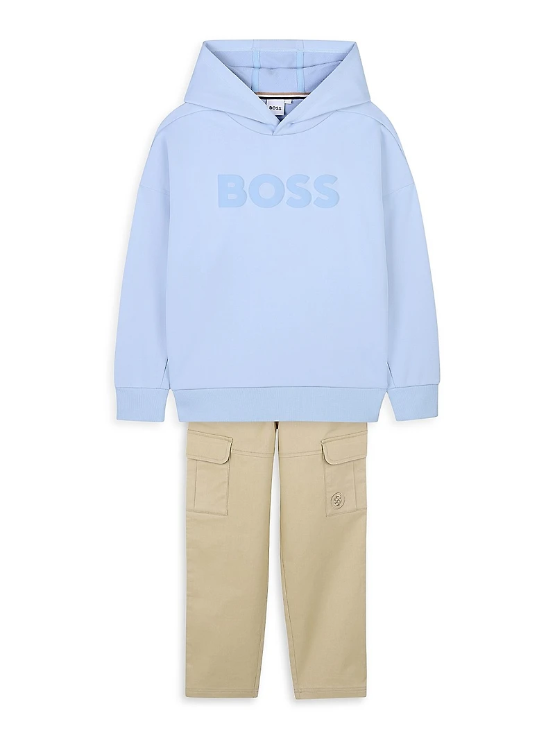 Little Boy's & Logo Fleece Hoodie