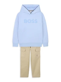 Little Boy's & Logo Fleece Hoodie
