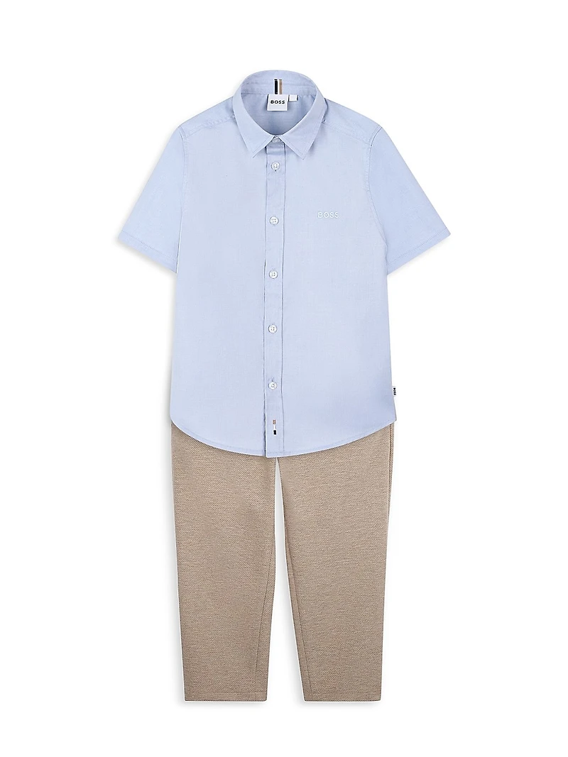 Little Boy's & Oxford Short-Sleeve Shirt