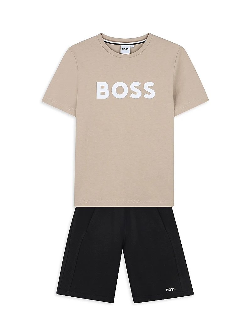 Little Boy's & Logo Jogger Shorts