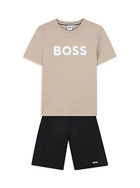 Little Boy's & Logo Jogger Shorts