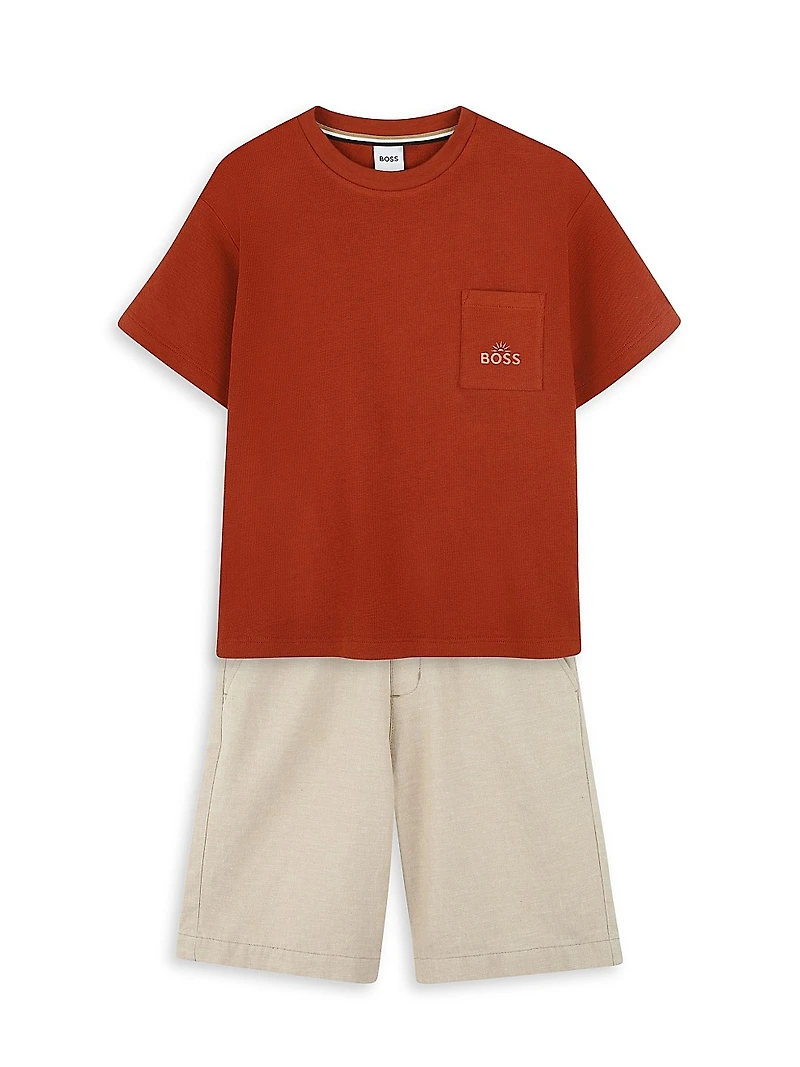 Little Boy's & Logo Pocket T-Shirt