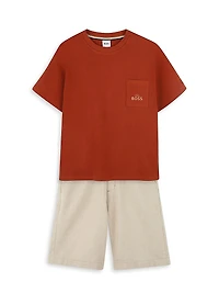 Little Boy's & Logo Pocket T-Shirt
