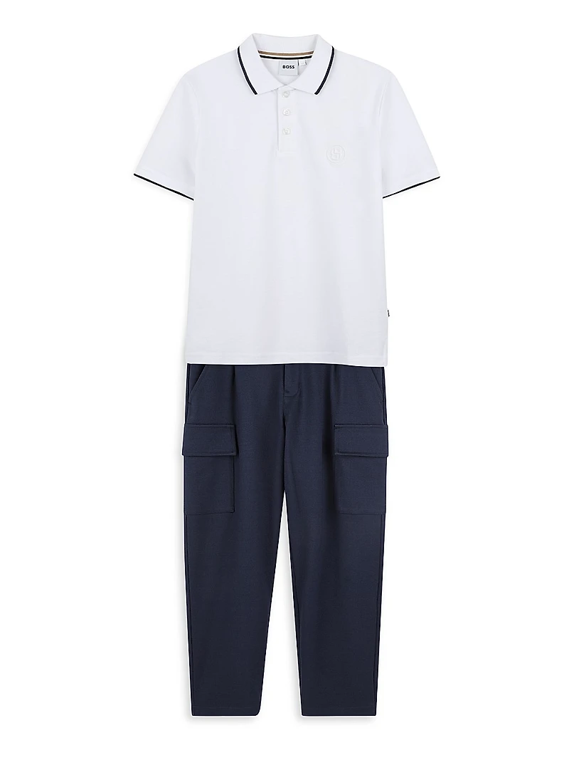 Little Boy's & Logo Polo Shirt