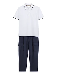 Little Boy's & Logo Polo Shirt