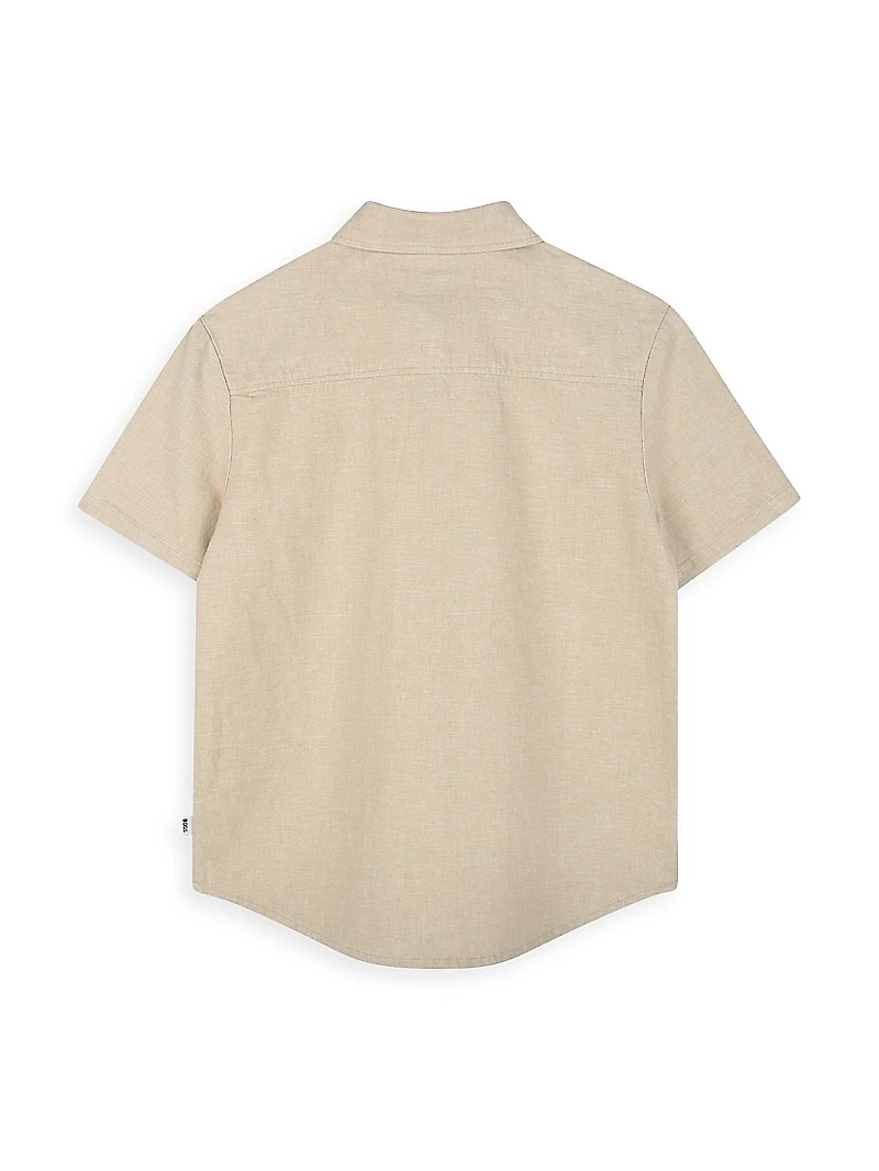 Little Boy's & Linen-Blend Short-Sleeve Shirt