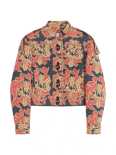 Caban Quilted Floral Jacquard