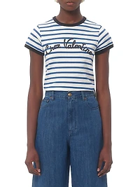 Striped Jersey Cotton T-Shirt