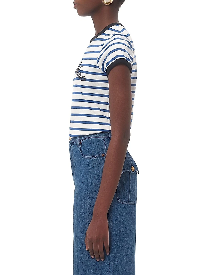 Striped Jersey Cotton T-Shirt