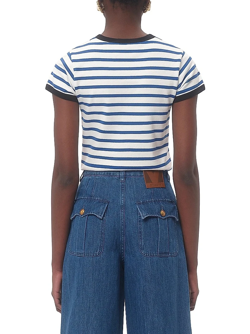 Striped Jersey Cotton T-Shirt