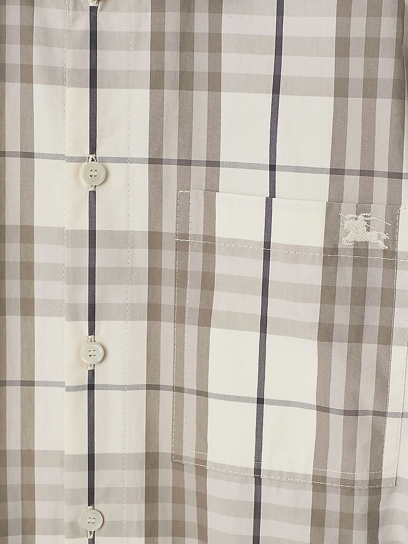 Check Cotton Belted Shirtdress