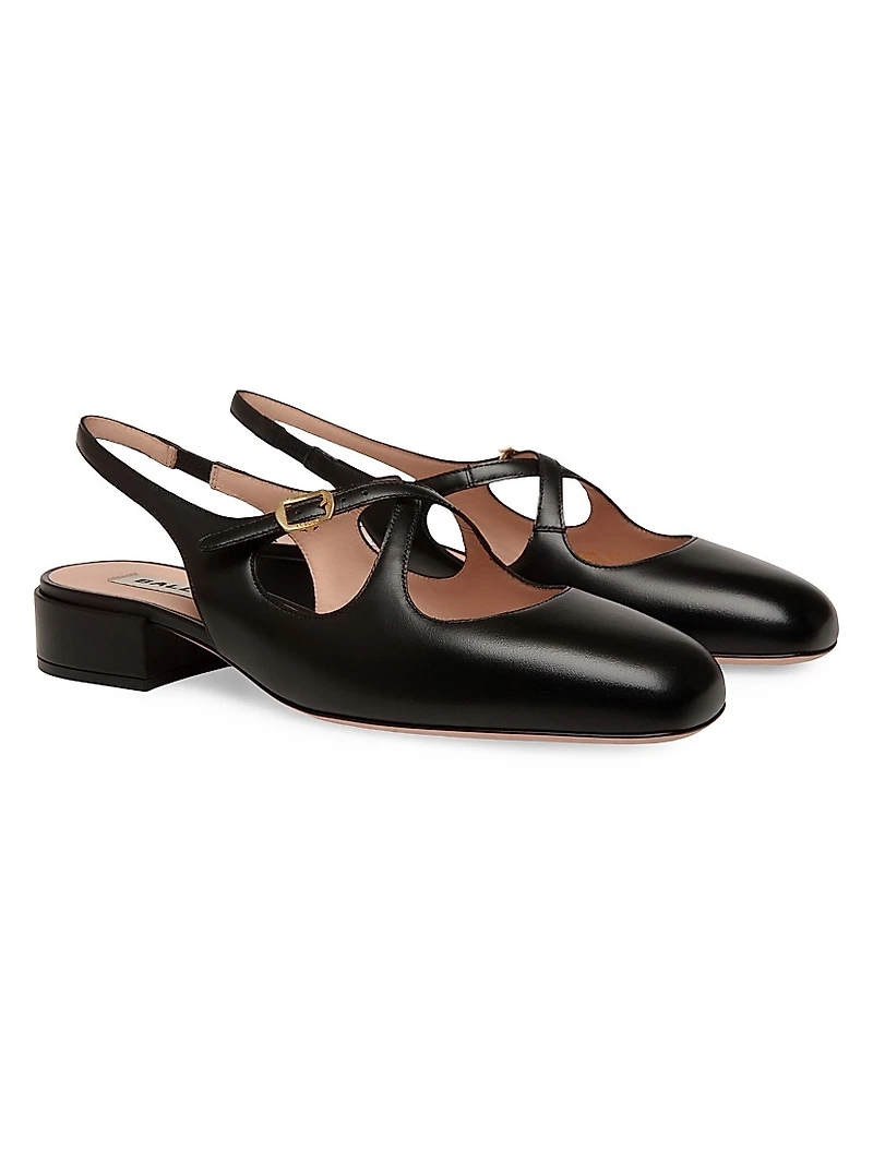 Blariska 30MM Leather Slingback Pumps