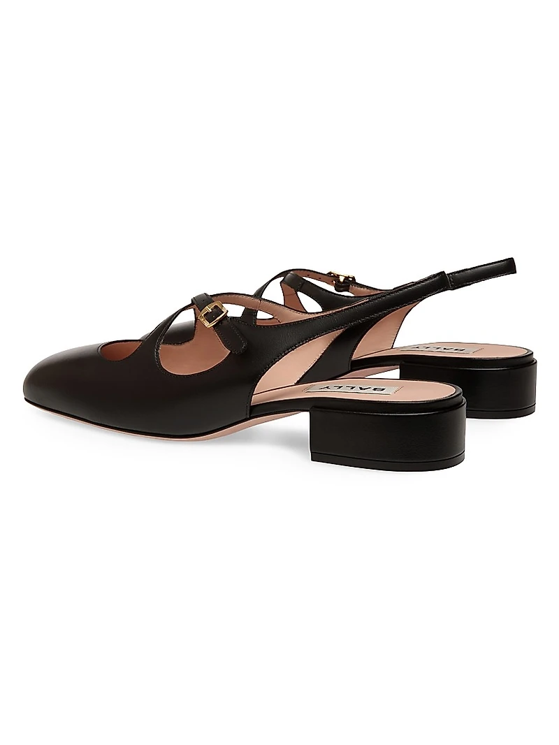 Blariska 30MM Leather Slingback Pumps