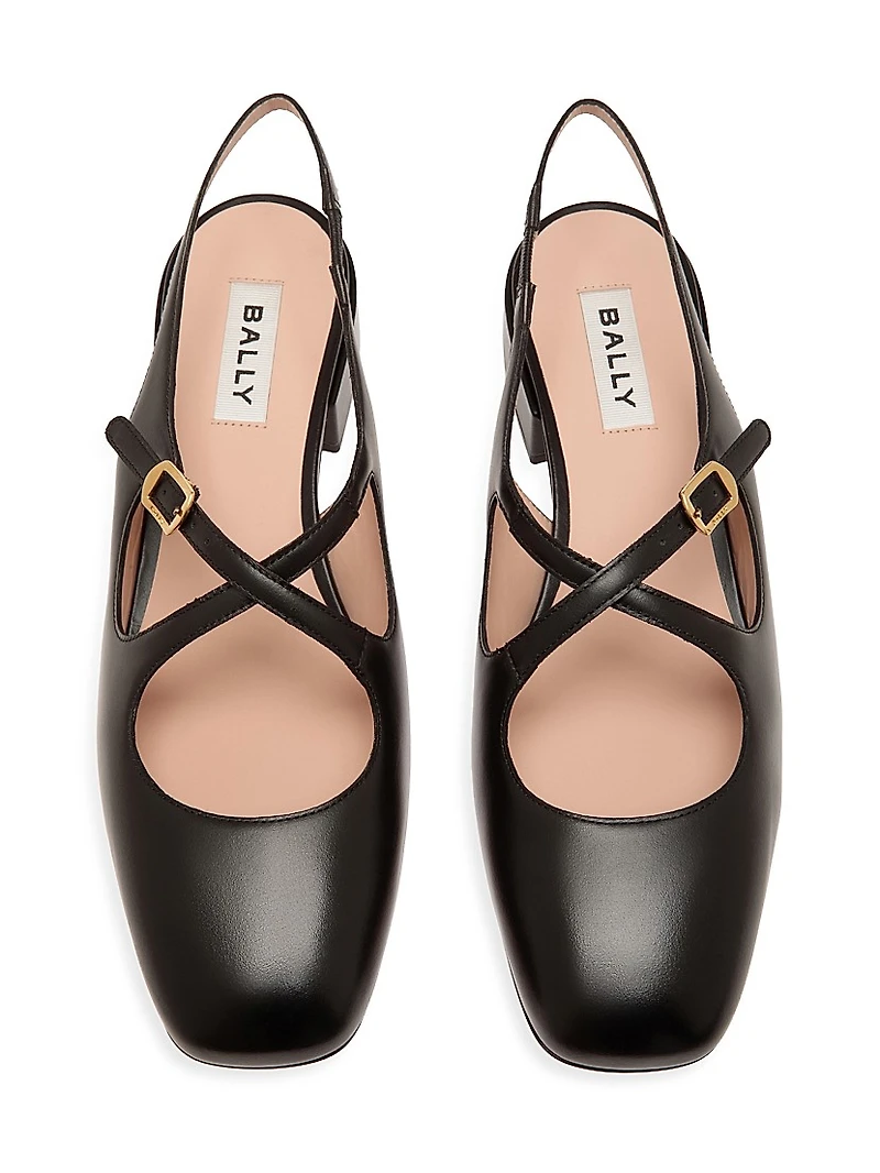 Blariska 30MM Leather Slingback Pumps