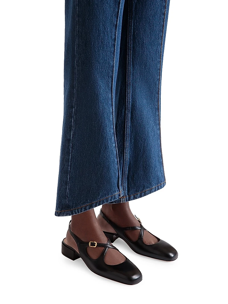 Blariska 30MM Leather Slingback Pumps