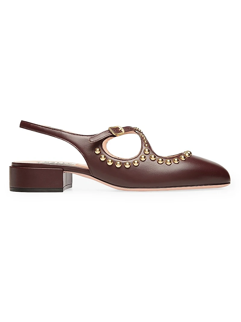 Blariska 30MM Studded Leather Slingback Pumps