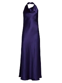 Satin Cowlneck Maxi Dress