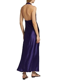 Satin Cowlneck Maxi Dress