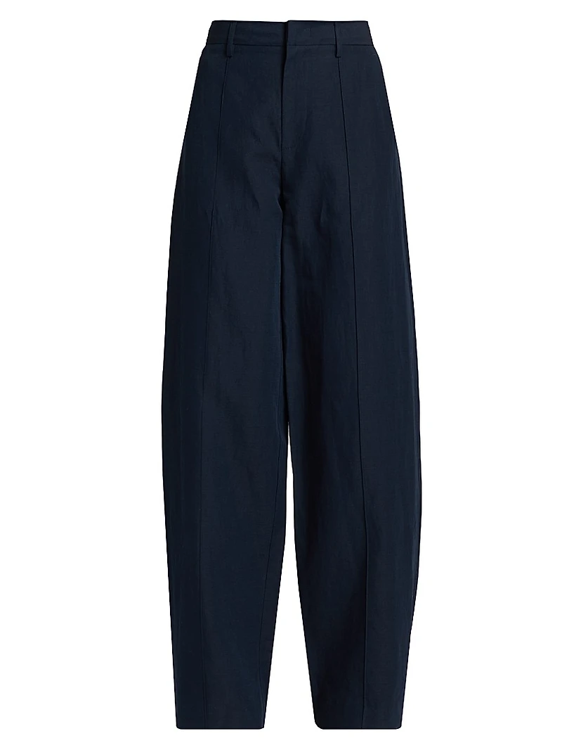 Double-Waistband Wide-Leg Trousers