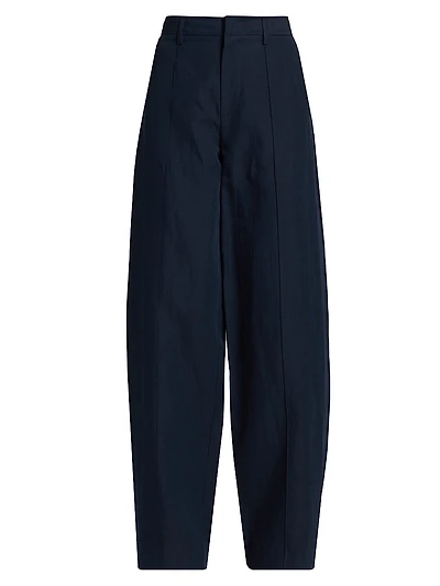 Double-Waistband Wide-Leg Trousers