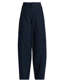Double-Waistband Wide-Leg Trousers