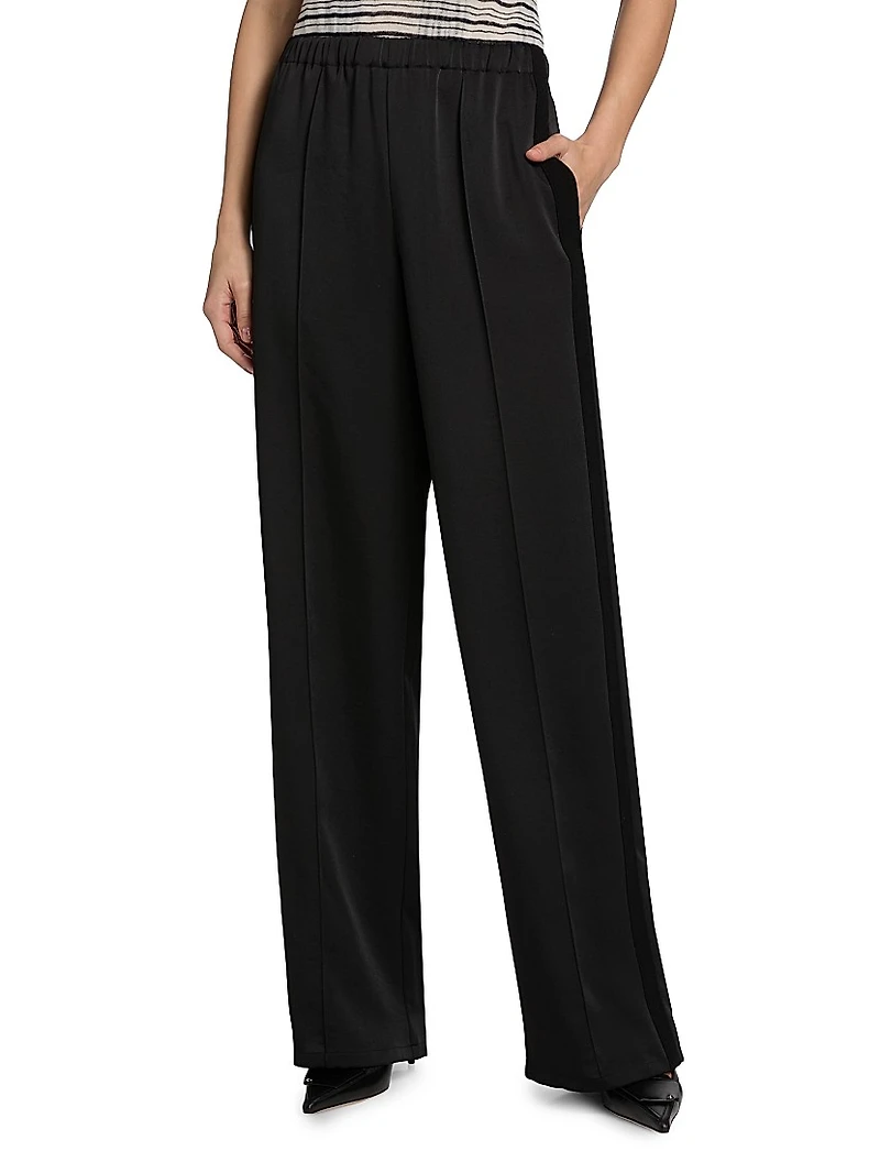 Tuxedo Stripe Mid-Rise Trousers