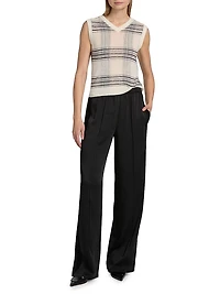 Tuxedo Stripe Mid-Rise Trousers