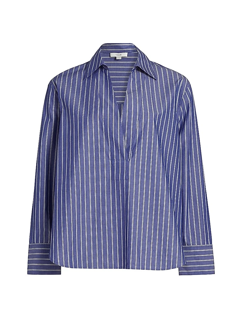 Relaxed Striped Cotton Long-Sleeve Shirt