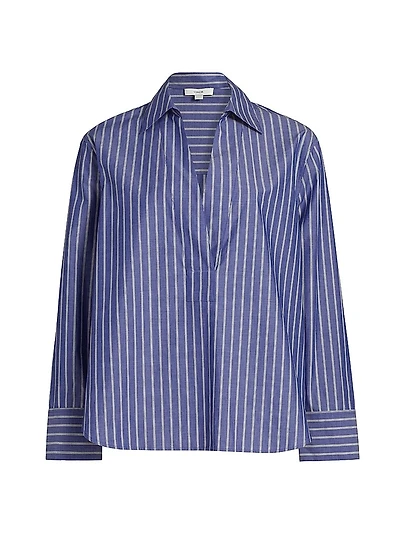 Relaxed Striped Cotton Long-Sleeve Shirt