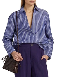 Relaxed Striped Cotton Long-Sleeve Shirt
