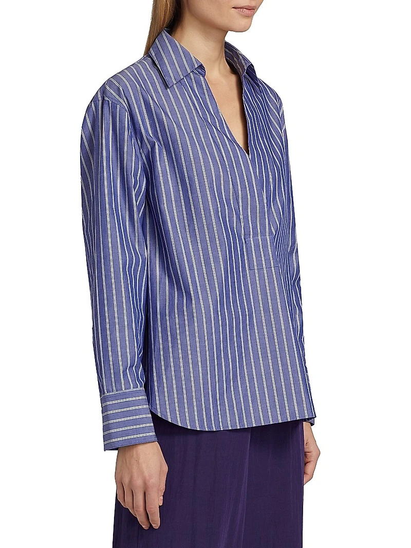 Relaxed Striped Cotton Long-Sleeve Shirt