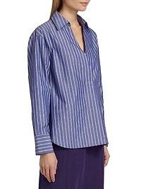 Relaxed Striped Cotton Long-Sleeve Shirt