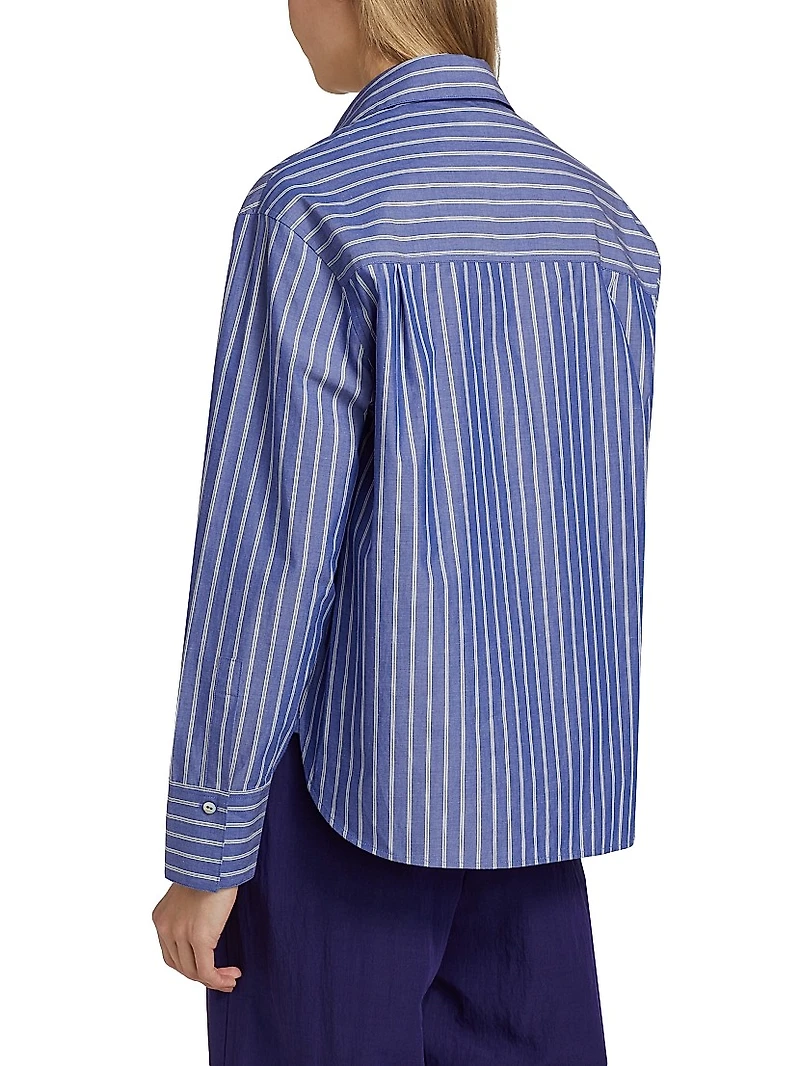 Relaxed Striped Cotton Long-Sleeve Shirt