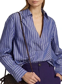 Relaxed Striped Cotton Long-Sleeve Shirt