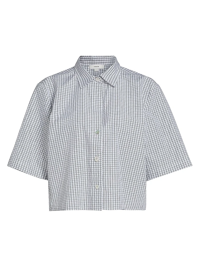 Cropped Check Cotton Shirt
