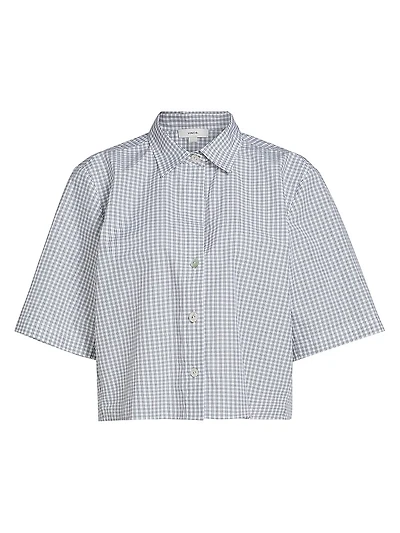 Cropped Check Cotton Shirt